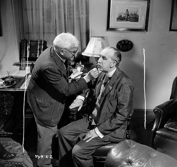 Make up touches on the set of the Titfield Thunderbolt