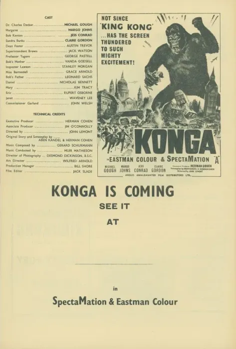 Framed Print : A page from the UK pressbook for the release of Konga in 1961 Framed Print : A page from the UK pressbook for the release of Konga in 1961
