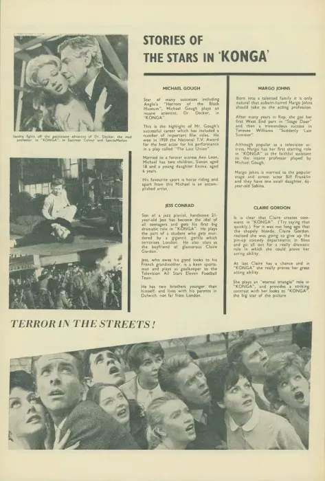 Framed Print : A page from the UK pressbook for the release of Konga in 1961 Framed Print : A page from the UK pressbook for the release of Konga in 1961