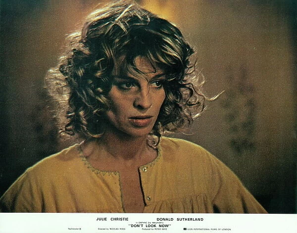 A portrait of Julie Christie used as a lobby card for Don't Look Now (1973)