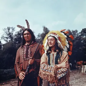 Bernard Bresslaw and Charles Hawtrey in a scene from Carry On Cowboy