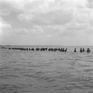 British soldiers try to board one of the small boats British soldiers try to board one of the small boats