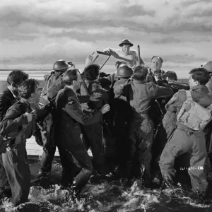 British soldiers in the water waiting to be rescued British soldiers in the water waiting to be rescued
