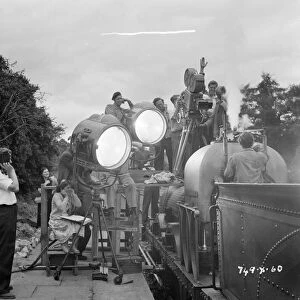 Charles Crichton filming The Titfield Thunderbolt