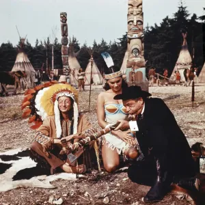 StudioCANAL Print of Charles Hawtrey, Sally Douglas and Sid James in Carry On Cowboy StudioCANAL Print of Charles Hawtrey, Sally Douglas and Sid James in Carry On Cowboy