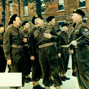 A colour lobby card for Carry On Sergeant (1958) with a blank space for the exhibitors at the time to stamp in the cinemas details A colour lobby card for Carry On Sergeant (1958) with a blank space for the exhibitors at the time to stamp in the cinemas details