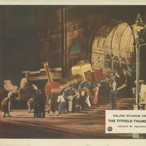 A colour lobby card for The Titfield Thunderbolt