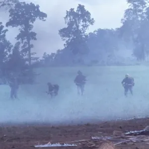 The Deer Hunter US Soldiers advance in the mist, StudioCANAL Print The Deer Hunter US Soldiers advance in the mist, StudioCANAL Print