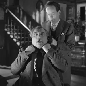 Black and White Print of a 1945 Film Scene Black and White Print of a 1945 Film Scene
