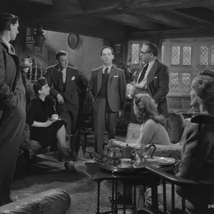 Black and White Print of a 1945 Film Scene Black and White Print of a 1945 Film Scene