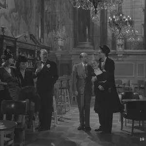 Black and White Print of a 1945 Film Scene Black and White Print of a 1945 Film Scene
