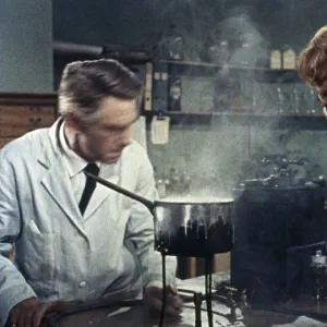 Dr. Decker and Margaret in the laboratory