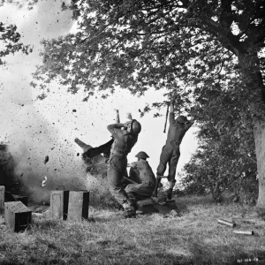 An explosion in a scene from Dunkirk (1958)