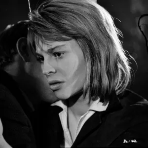 An intense close up of Julie Christie in a scene from Billy Liar (1963)