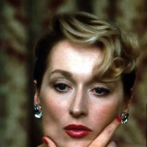 An intense close up of Meryl Streep from Plenty (1985)