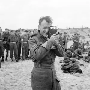 John Mills on the set of Dunkirk (1958)