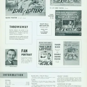 LOVE LOTTERY (1954) Colour Print LOVE LOTTERY (1954) Colour Print