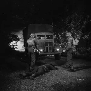 A night scene on a country road