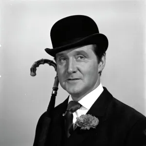 A portrait of Patrick MacNee as Steed