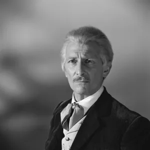 A portrait of Peter Cushing as Dr Who