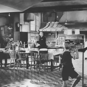 A scene set in the kitchen of the embassy in The Fallen Idol (1948)