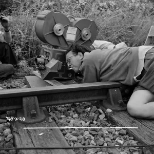 Setting up a shot on the railway