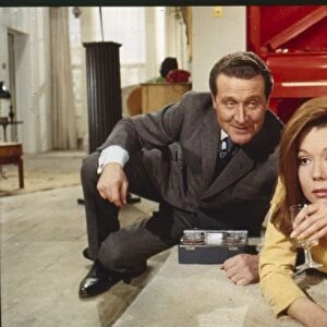 Steed and Mrs Peel in her flat