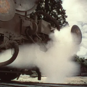 A detail of one of the train engines from The Titfield Thunderbolt