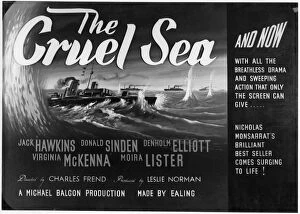 Publicity Collection: A black and white poster for The Cruel Sea (1953)