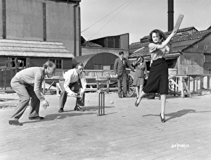 <b class=qtipBold><figcaption>Brighton Rock (1947)</figcaption></b><br>William Hartnell, Richard Attenborough and Carol Marsh enjoy a game of cricket during filming.<br><em>© Copyright © Studiocanal Films Ltd</em> Brighton Rock (1947)