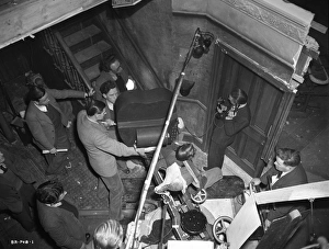 <b class=qtipBold><figcaption>Brighton Rock (1947) publicity</figcaption></b><br>Filming Brighton Rock on stage at Welwyn Studios.<br><em>© Copyright © Studiocanal Films Ltd</em> Brighton Rock (1947) publicity