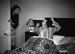 <b class=qtipBold><figcaption>Brighton Rock (1947) publicity</figcaption></b><br>Richard Attenborough pretends to be woken up by Carol Marsh in this publicity shot.<br><em>© Copyright © Studiocanal Films Ltd</em> Brighton Rock (1947) publicity