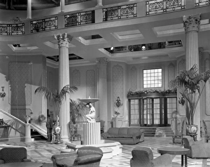 <b class=qtipBold><figcaption>Brighton Rock (1947) publicity</figcaption></b><br>The set of The Brighton Grand Hotel reception and entrance at Welwyn Studios.<br><em>© Copyright © Studiocanal Films Ltd</em> Brighton Rock (1947) publicity