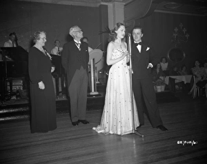 <b class=qtipBold><figcaption>Brighton Rock (1947) publicity</figcaption></b><br>Carol Marsh and Richard Attenborough making a speech at an event to promote the release of the film.<br><em>© Copyright © Studiocanal Films Ltd</em> Brighton Rock (1947) publicity