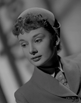 A close up of a young Audrey Hepburn taken for the film Young Wives Tale (1951)