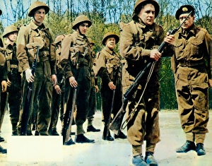 A colour lobby card for Carry On Sergeant (1958) with a blank space for the exhibitors at the time to stamp in the cinemas details