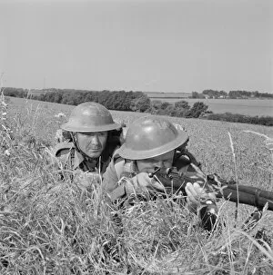 Images Dated 24th January 2018: Corporal Bins and a comrade take aim in the countryside