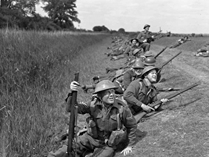 40s Style Prints: Corporal Bins (John Mills) and British Soldiers hide from German bomber planes