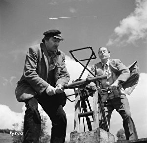 Dan and Mr Valentine on the hand car