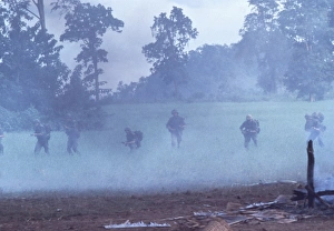 <b class=qtipBold><figcaption>The Deer Hunter</figcaption></b><br>US Soldiers advance in the mist in a sequence from The Deer Hunter<br><em>© Copyright Studiocanal Films Ltd</em> The Deer Hunter