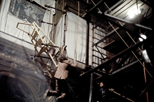 Colour Image Prints: Donald Sutherland dangles from scaffolding in a scene of Don t Look Now (1973)