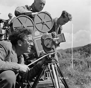 Douglas Slocombe on the set of The Titfield Thunderbolt