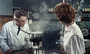 Dr. Decker and Margaret in the laboratory