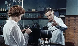 Dr. Decker and Margaret in the laboratory