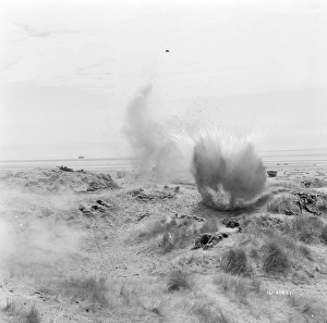 An explosion in a scene from Dunkirk (1958)
