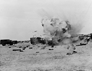 An explosion in a scene from Dunkirk (1958)
