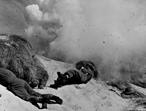 An explosion in a scene from Dunkirk (1958)