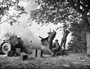An explosion in a scene from Dunkirk (1958)