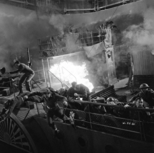 Filming an explosion sequence