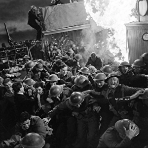 Filming an explosion sequence